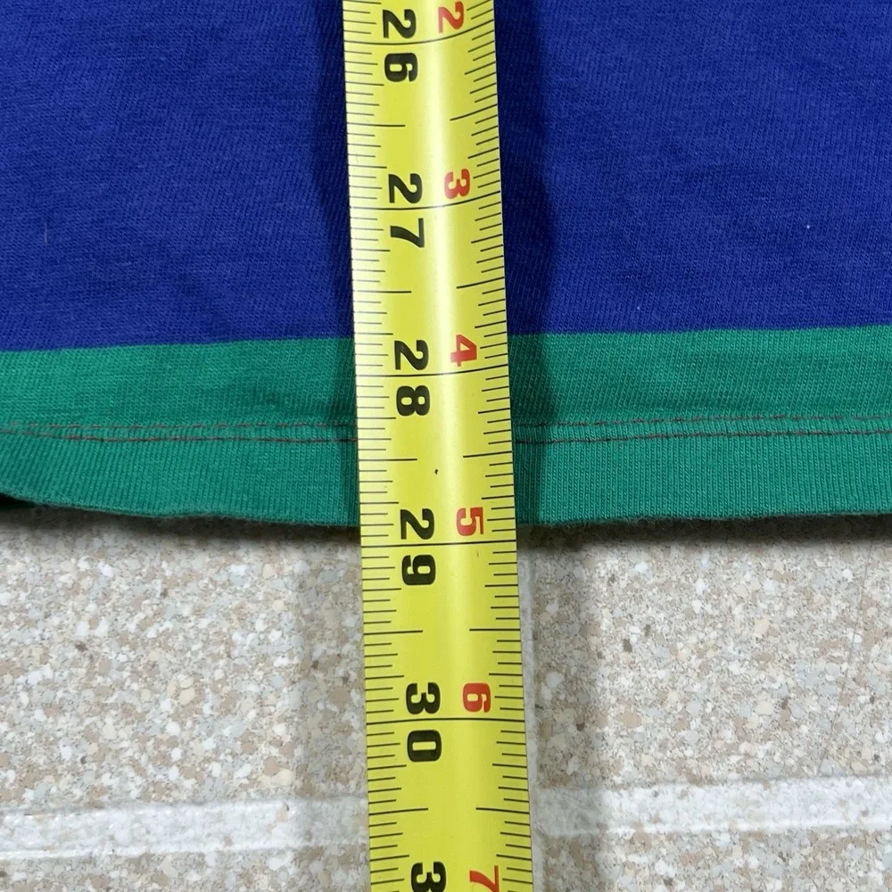 VTG Guess T Shirt Mens Large 90s Vertical Striped Red Blue Short Sleeve USA - Picture 6 of 6